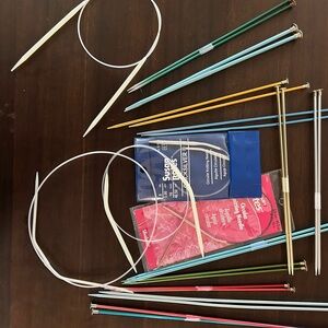 Knitting Needle Set - 16 sets of various sizes-5 circular needles